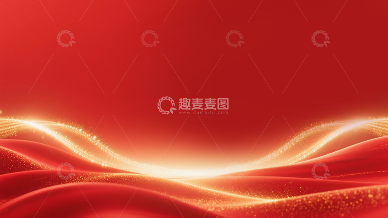 高清大图下载【趣麦麦图】渐变风红色金色线条质感金粉背景素材