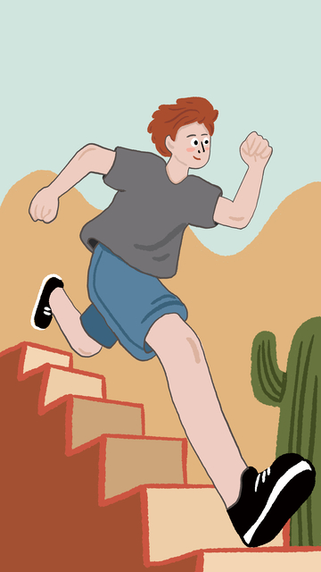 向前奔跑招聘手绘插画