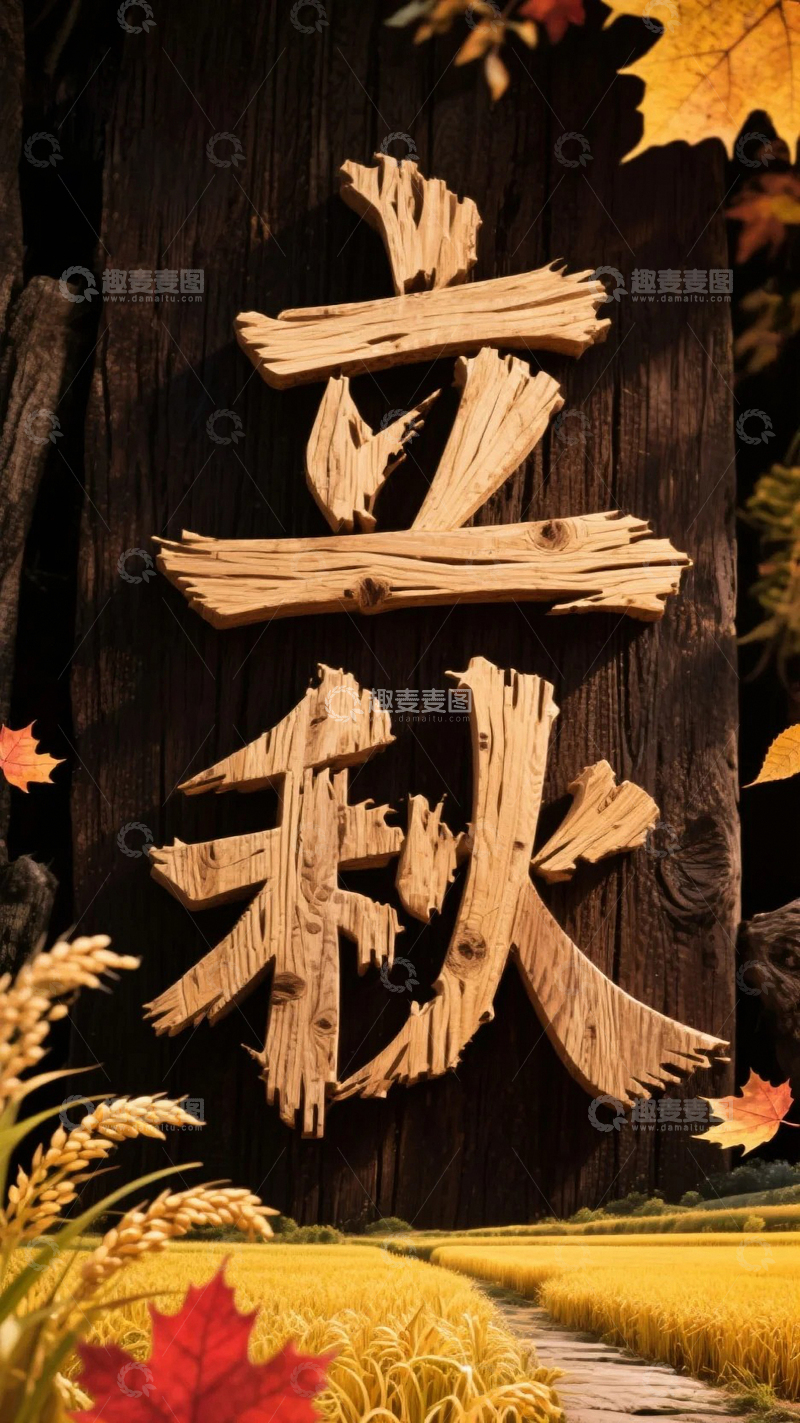 高清大图下载【趣麦麦图】立秋创意海报04