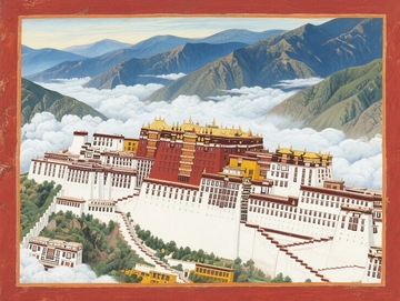 西藏风情唐卡作品布达拉宫02