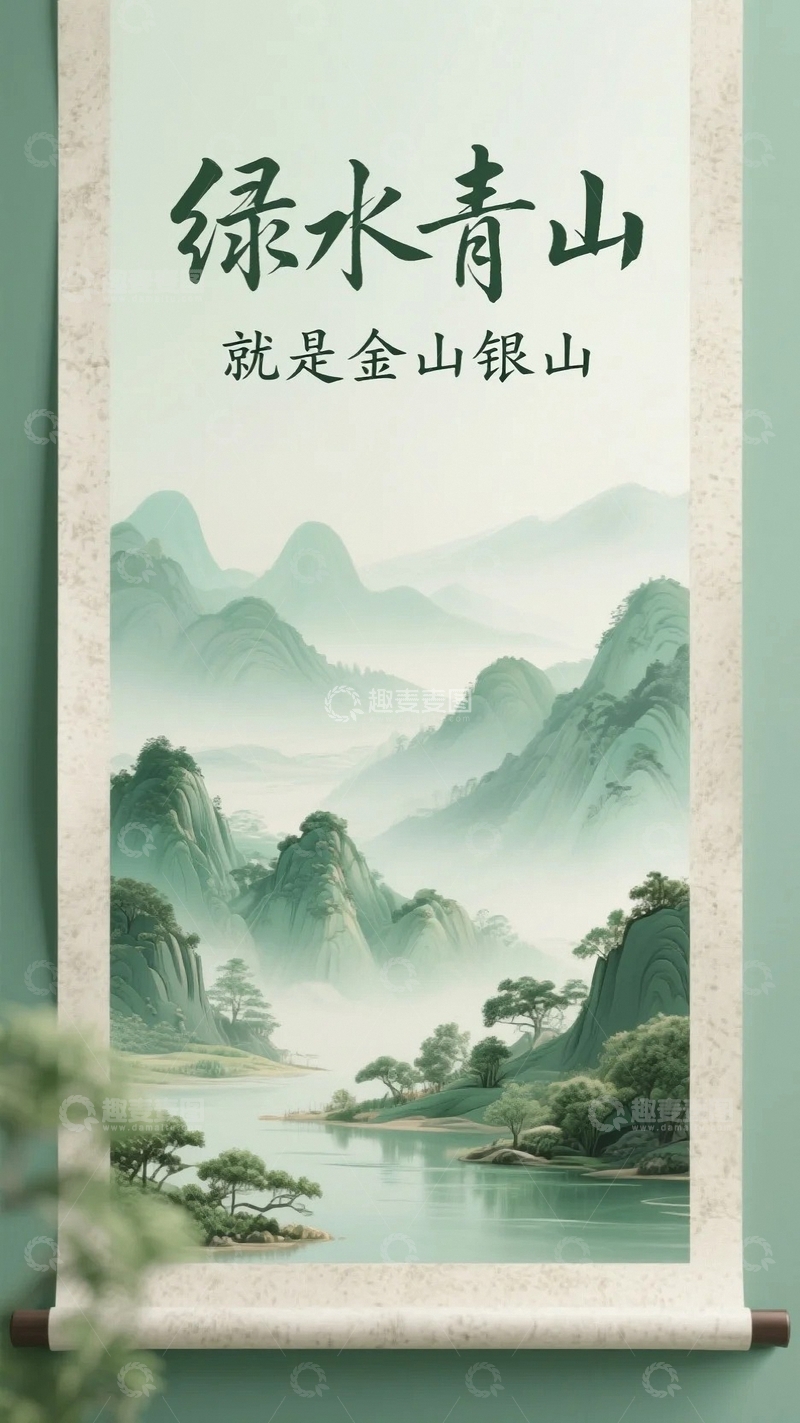 高清大图下载【趣麦麦图】绿水青山就是金山银山02