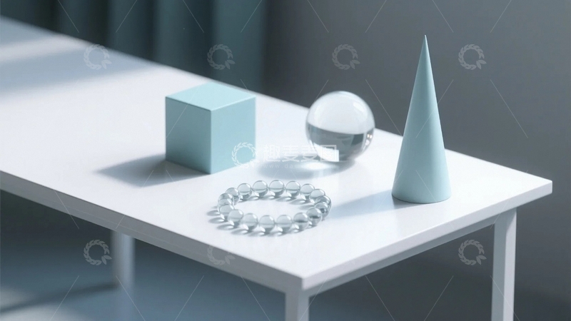 高清大图下载【趣麦麦图】桌面上的几何体静物01