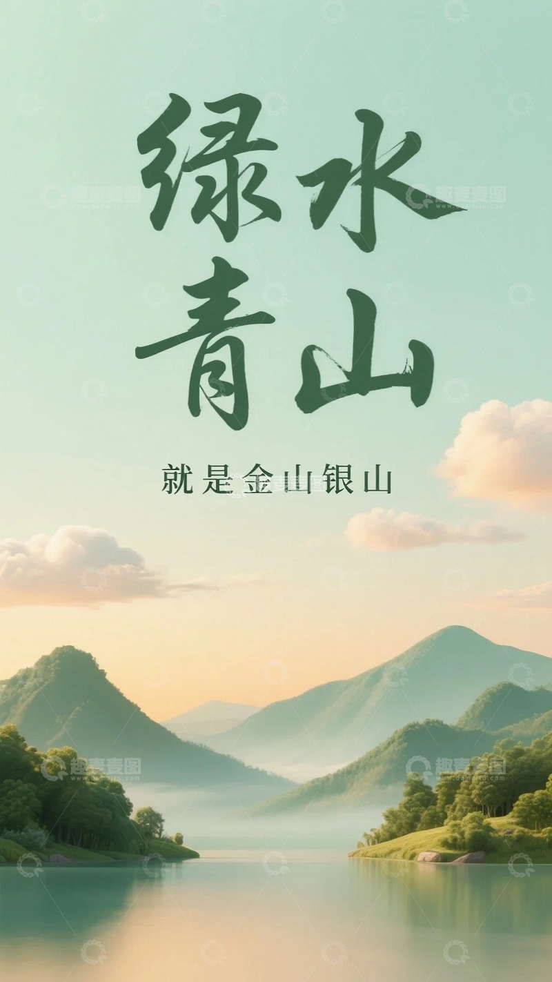 高清大图下载【趣麦麦图】绿水青山就是金山银山04