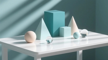 桌面上的几何体静物05