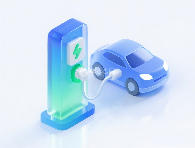 源文件下载【趣麦麦图】正在充电的新能源汽车