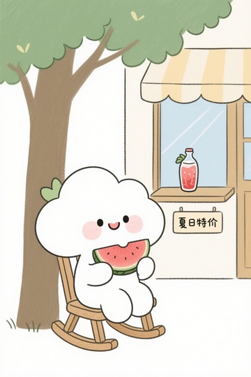 吃着西瓜乘着凉的云小宝