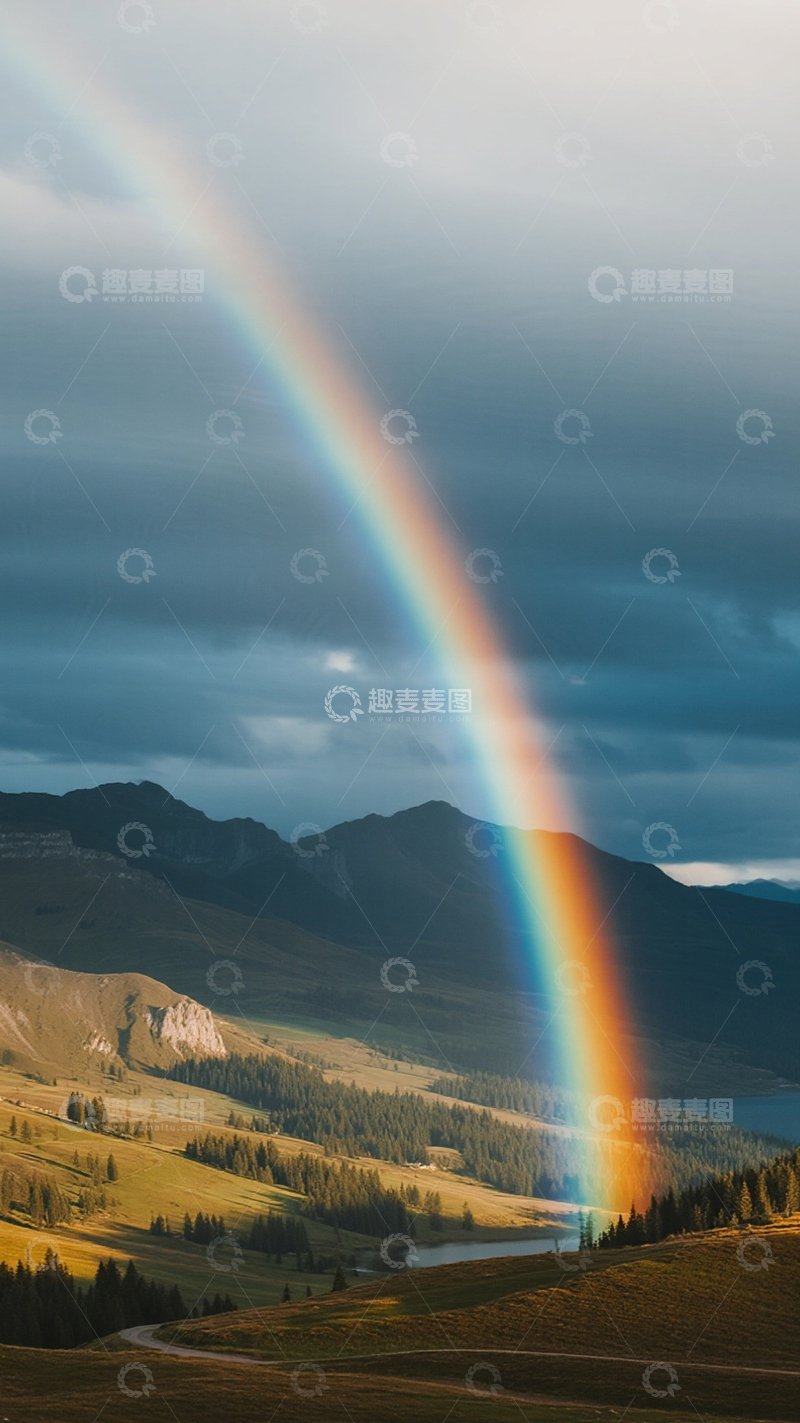 高清大图下载【趣麦麦图】山脉彩虹壮丽户外美景1