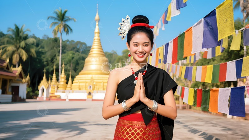 高清大图下载【趣麦麦图】云南傣族姑娘