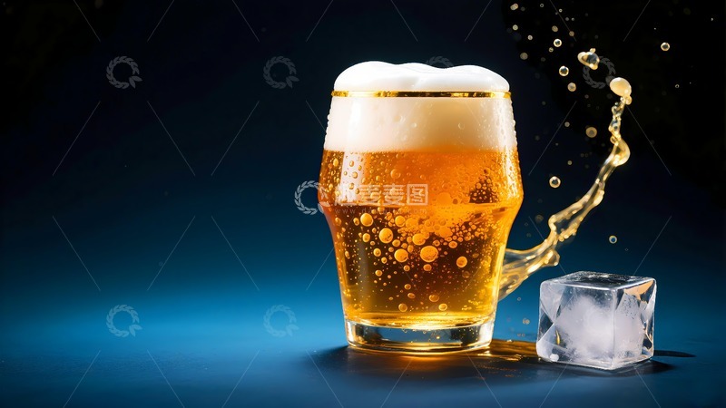 高清大图下载【趣麦麦图】一杯干爽啤酒