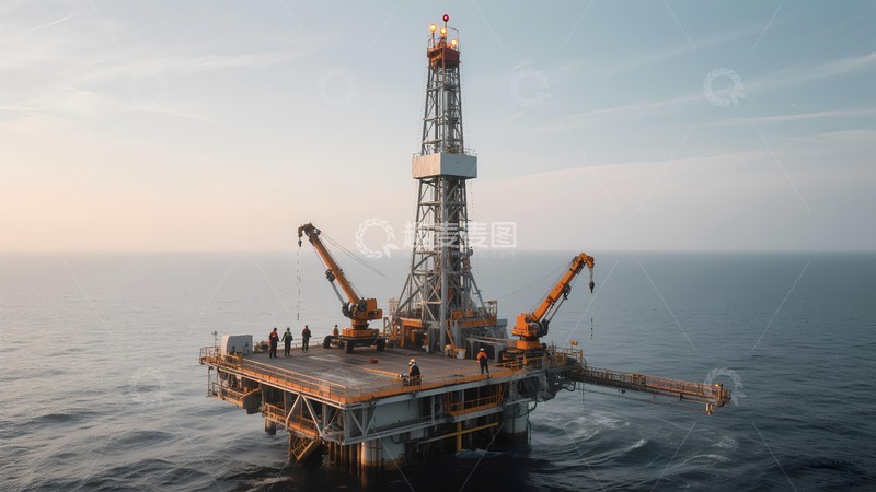 高清大图下载【趣麦麦图】海上石油开采