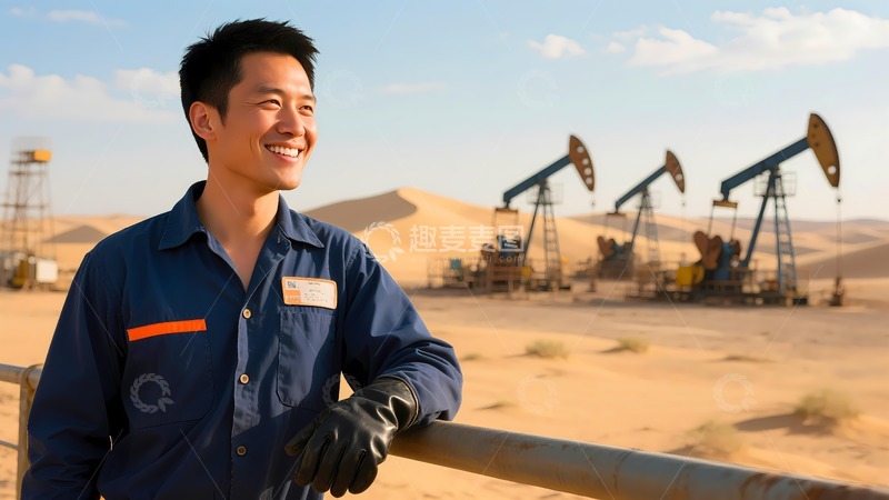 高清大图下载【趣麦麦图】石油开采工人