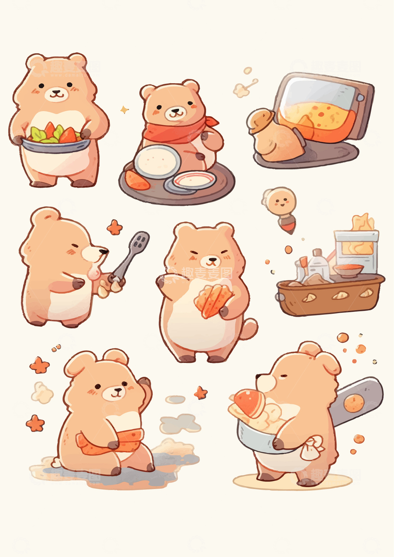 源文件下载【趣麦麦图】卡通插画动物矢量贴图设计