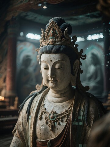 古寺中的佛像雕塑