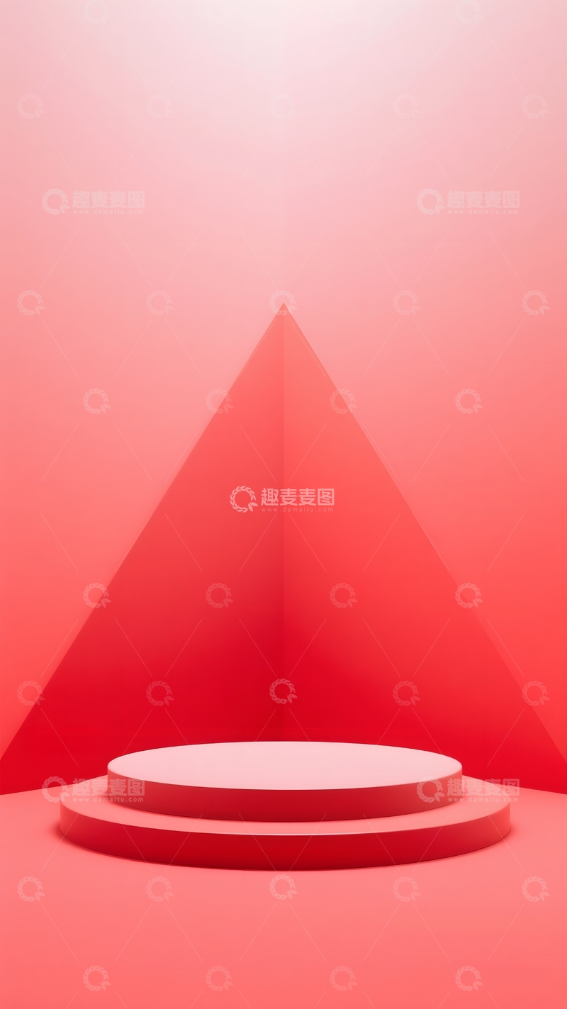 高清大图下载【趣麦麦图】粉色简约几何展台背景2