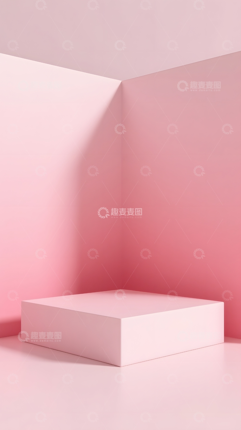 高清大图下载【趣麦麦图】粉色简约展台背景3