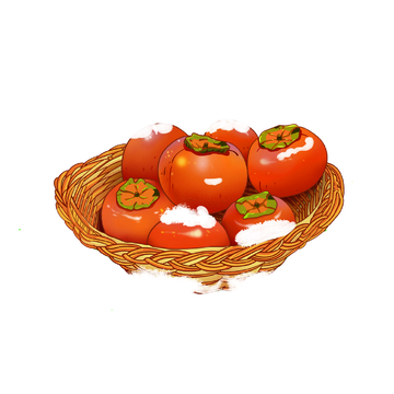 霜降节气柿子水果果实竹篮竹筐