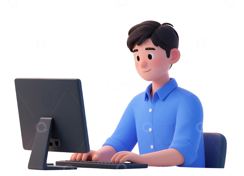 源文件下载【趣麦麦图】工作中的小哥哥