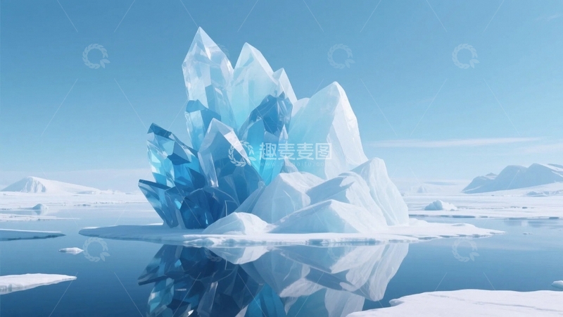 高清大图下载【趣麦麦图】极地冰川的蓝色梦幻03