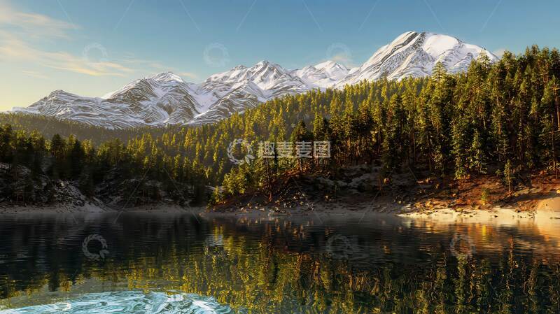 高清大图下载【趣麦麦图】湖泊  寂然  凋碧   