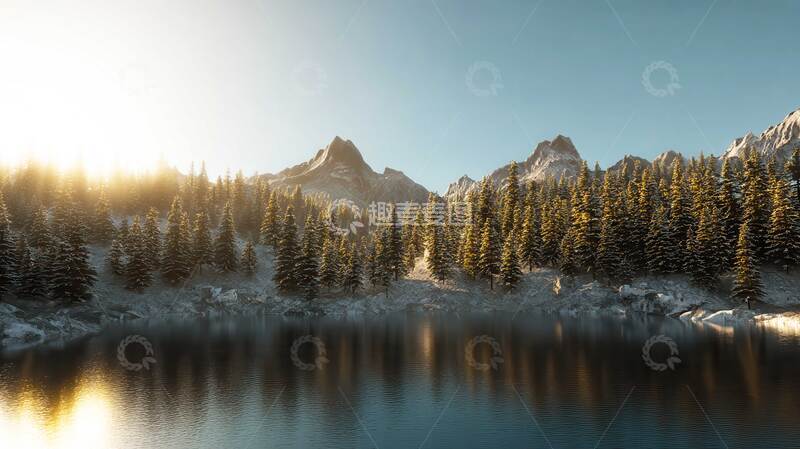 高清大图下载【趣麦麦图】湖泊  寂然  孤舟   