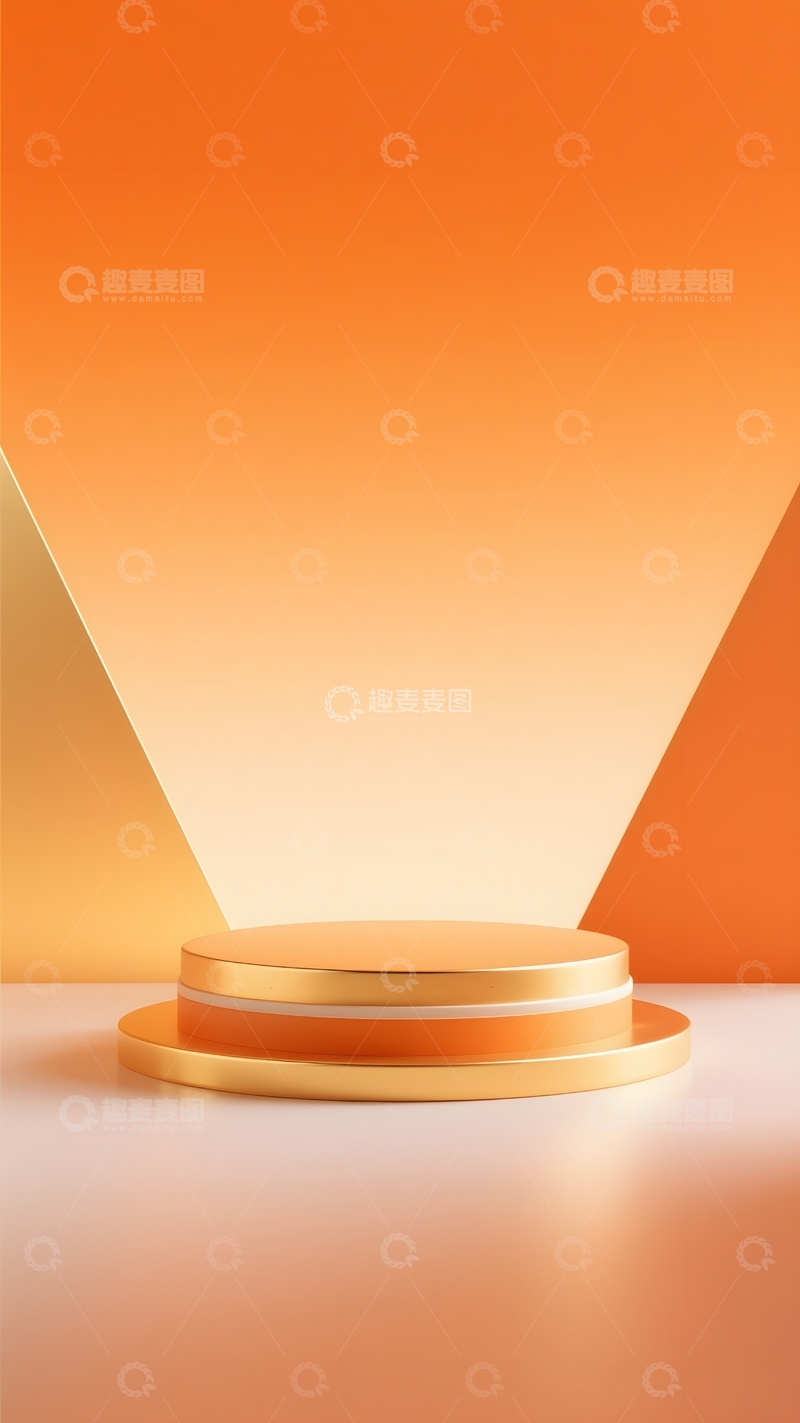 高清大图下载【趣麦麦图】橙色简约展台设计