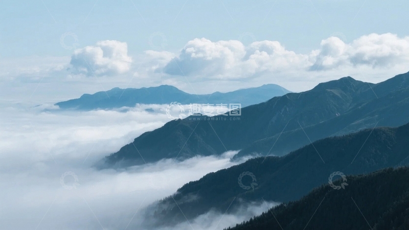 高清大图下载【趣麦麦图】云雾缭绕的山峦叠嶂03