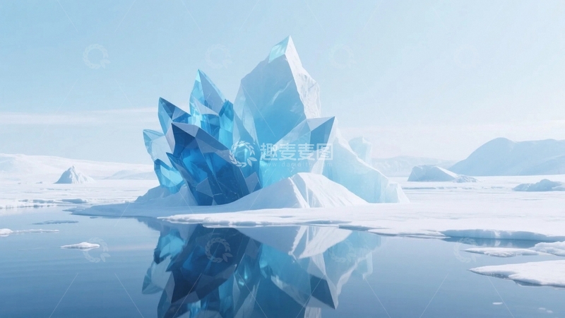 高清大图下载【趣麦麦图】极地冰川的蓝色梦幻01