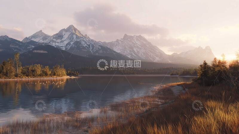 高清大图下载【趣麦麦图】湖泊  清瘦  明净  