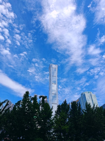 蓝天，白云，中国尊，北京，地标，首都