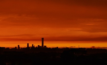 晚霞，中国尊，北京，地标，首都，傍晚