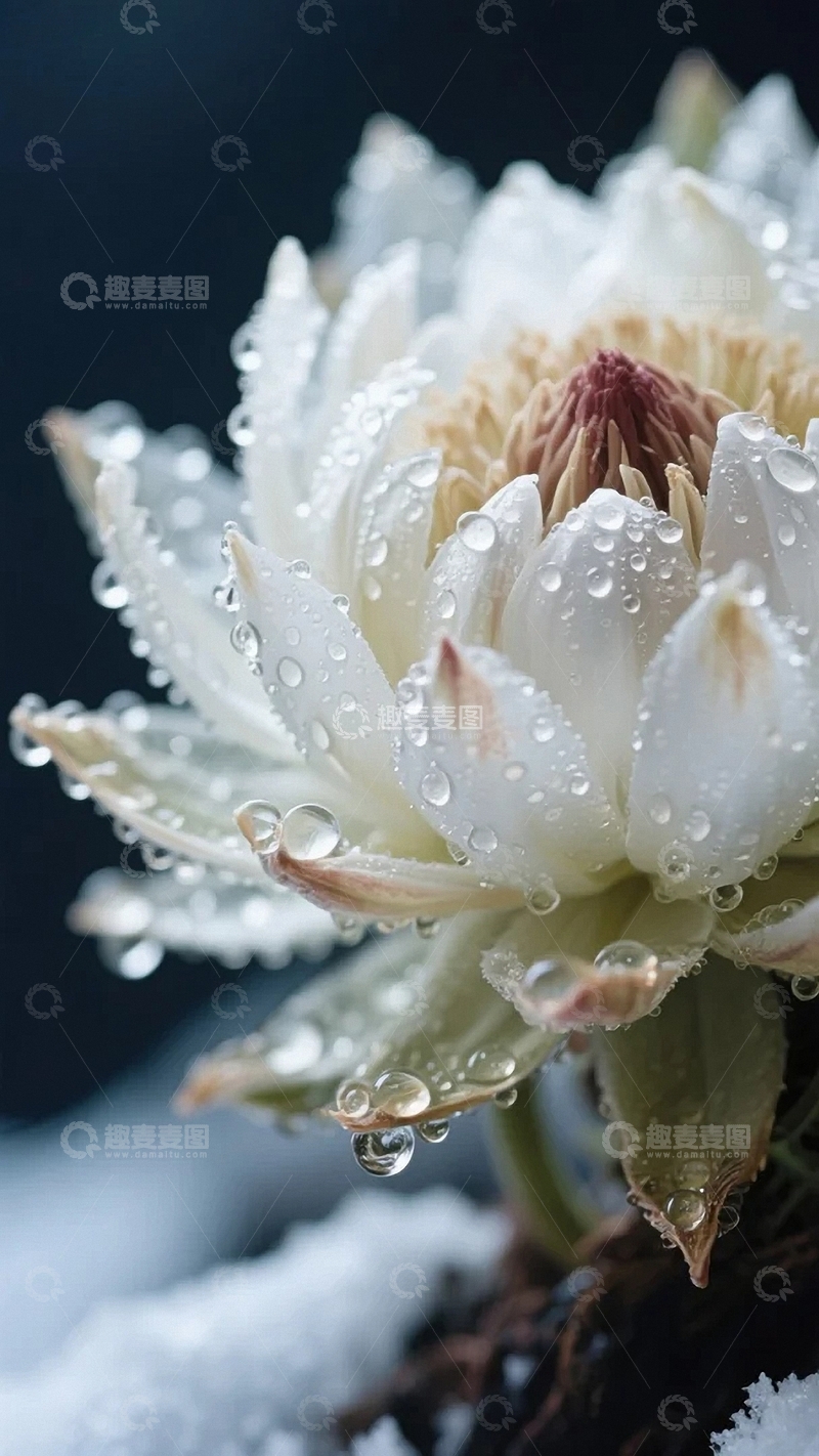 高清大图下载【趣麦麦图】雪中傲放的雪莲花08