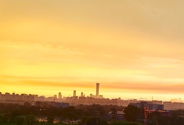 晚霞，中国尊，北京，地标，首都，傍晚