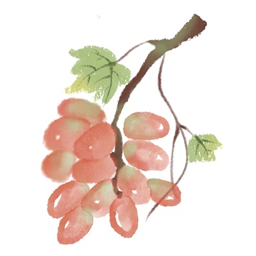 水墨风格水果葡萄免抠元素
