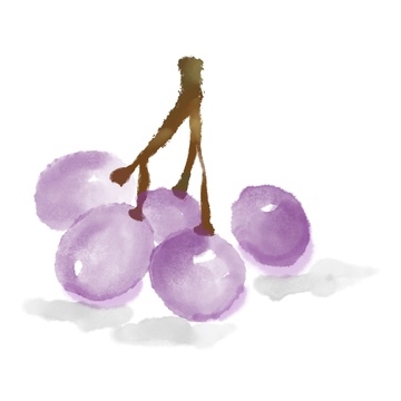 古风水墨水果葡萄免抠元素