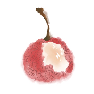 国风古风水墨水果荔枝免抠元素