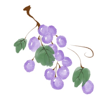 水墨国风水果葡萄免抠元素