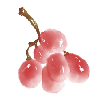 水墨水果葡萄免抠元素