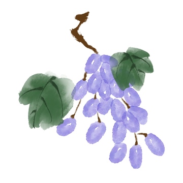 国风古风水墨水果葡萄免抠元素
