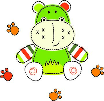 儿童玩具卡通矢量小动物河马宝宝