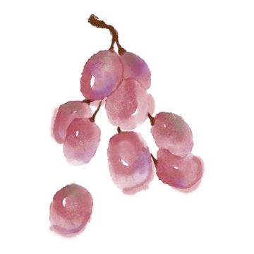 国风水墨水果葡萄免抠元素