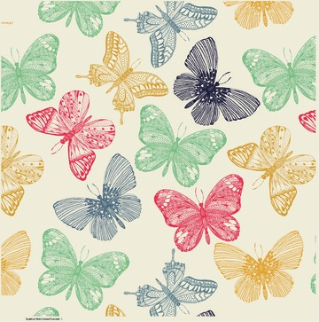 彩色蝴蝶矢量免扣