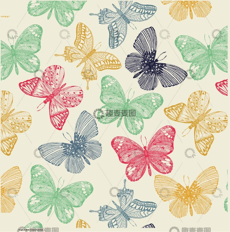 彩色蝴蝶矢量免扣