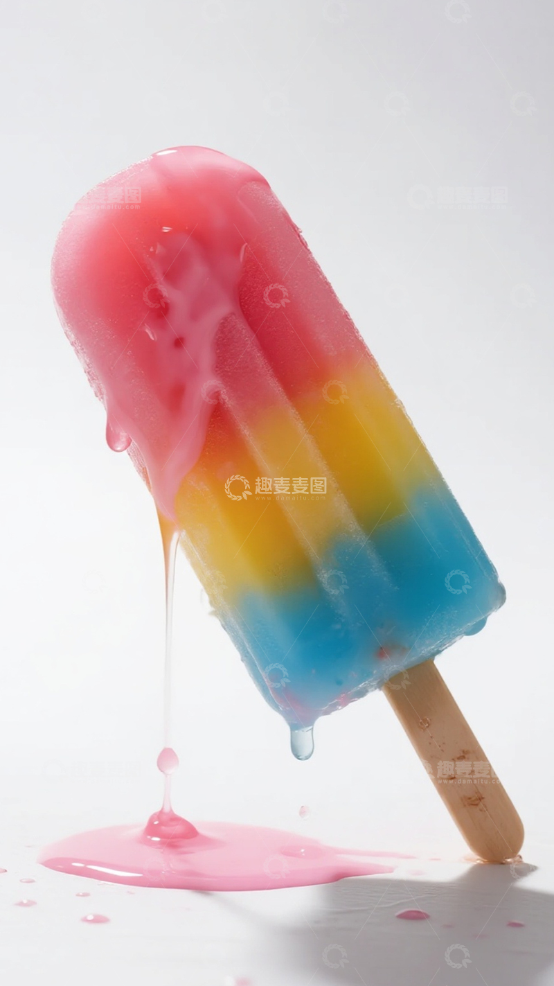高清大图下载【趣麦麦图】彩虹冰棒融化2