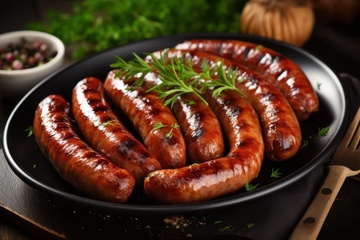 一盘美味的烤肠食物