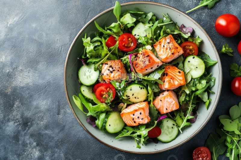 高清大图下载【趣麦麦图】一盘轻食沙拉美食