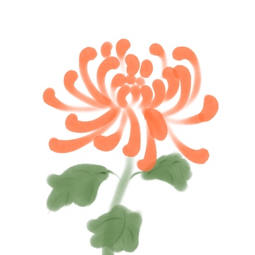 水彩植物菊花免抠元素