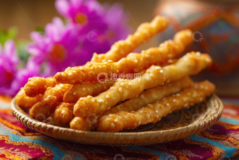高清大图下载【趣麦麦图】一盘油炸面点美食