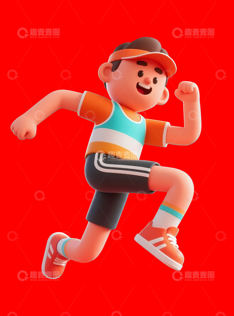 源文件下载【趣麦麦图】3d奔跑的男孩