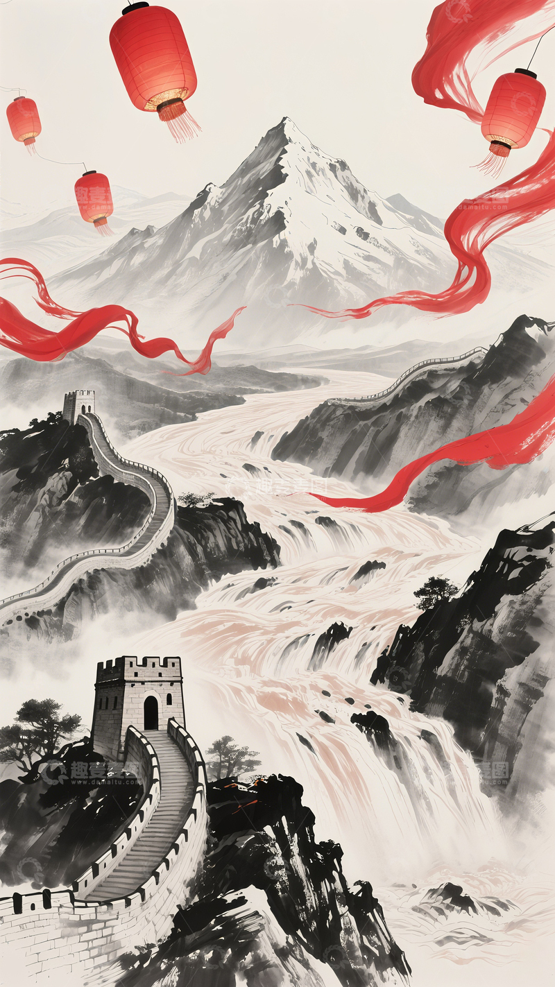 高清大图下载【趣麦麦图】中国风水墨画海报