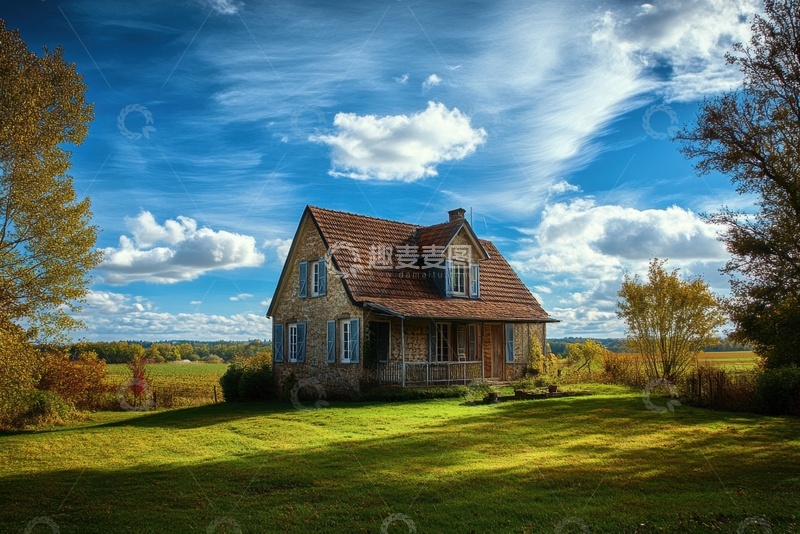 高清大图下载【趣麦麦图】户外的小房屋建筑风景